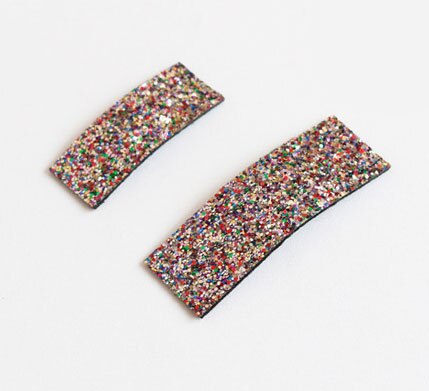 Baby Parent-child Headwear 3 Colors 2 Sizes Square Hair Clips Girls Glitter Sweet Hair Pins Barrettes Kid Hair Accessory: 3