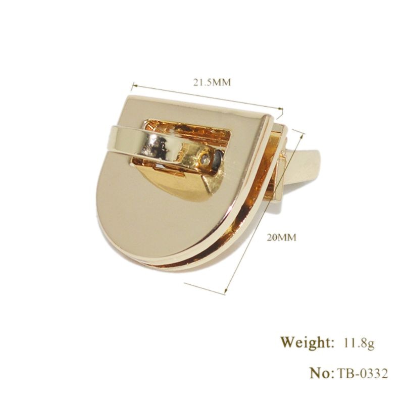 1PC Gold Buckle Twist Lock Hardware For Shoulder Bag Shape Handbag DIY Turn Lock Bag Clasp Bag Accessories 21.5x20mm