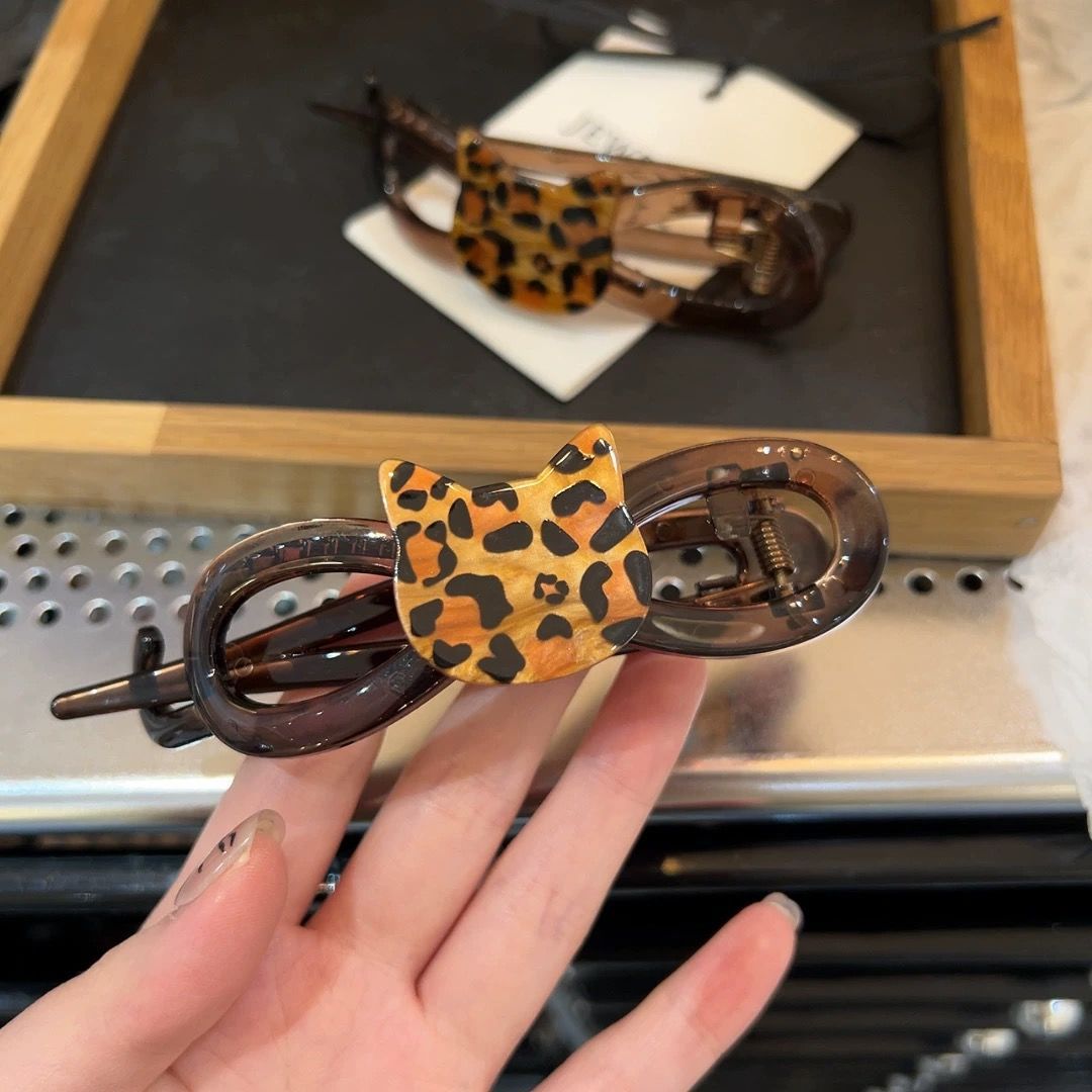 Clip de pelo trenzado, cuentas acrílicas de plástico, horquilla de perla de imitación, retorcido, accesorios para el cabello para mujer: Negro