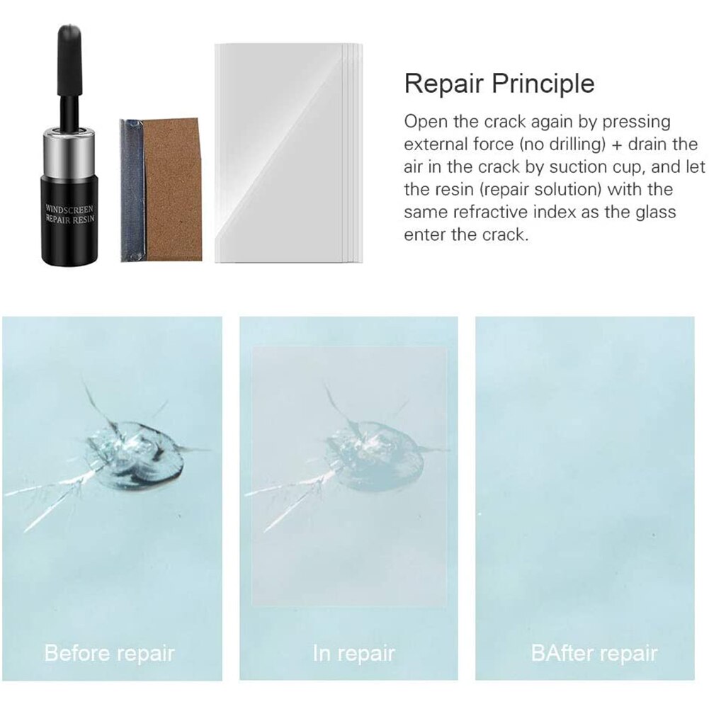 Car Windshield Window Glass Scratch Crack Restore 3ml Resin Repair Tool Kit Windows Screen Polishing Resin Set