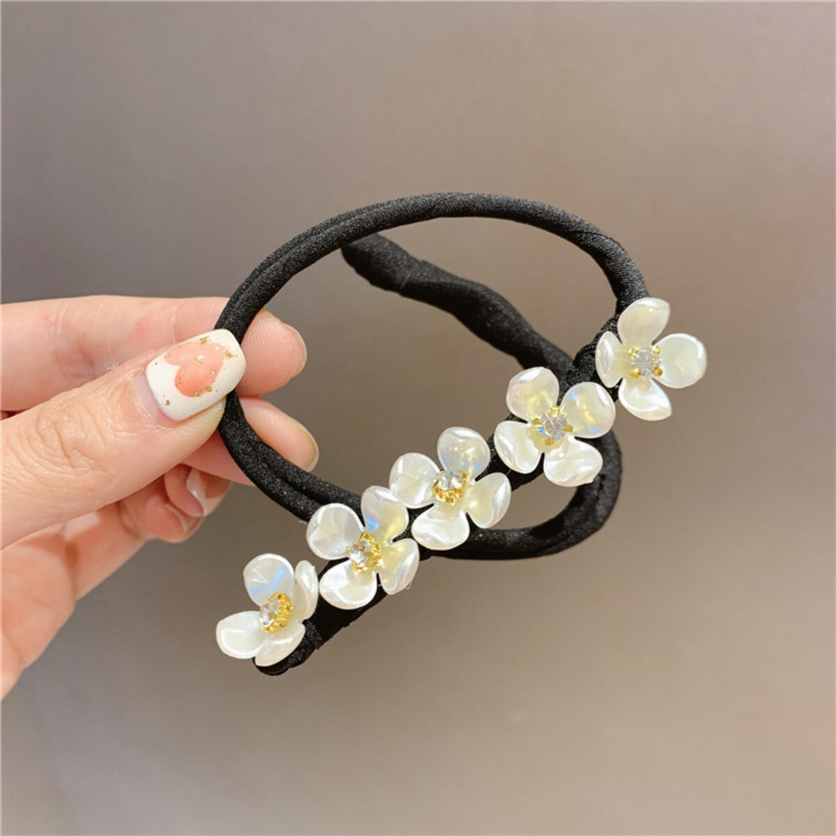 Fabricante de moños de pelo de concha coreana, herramienta para moño de flores y perlas, peinado con volumen perezoso: Verde