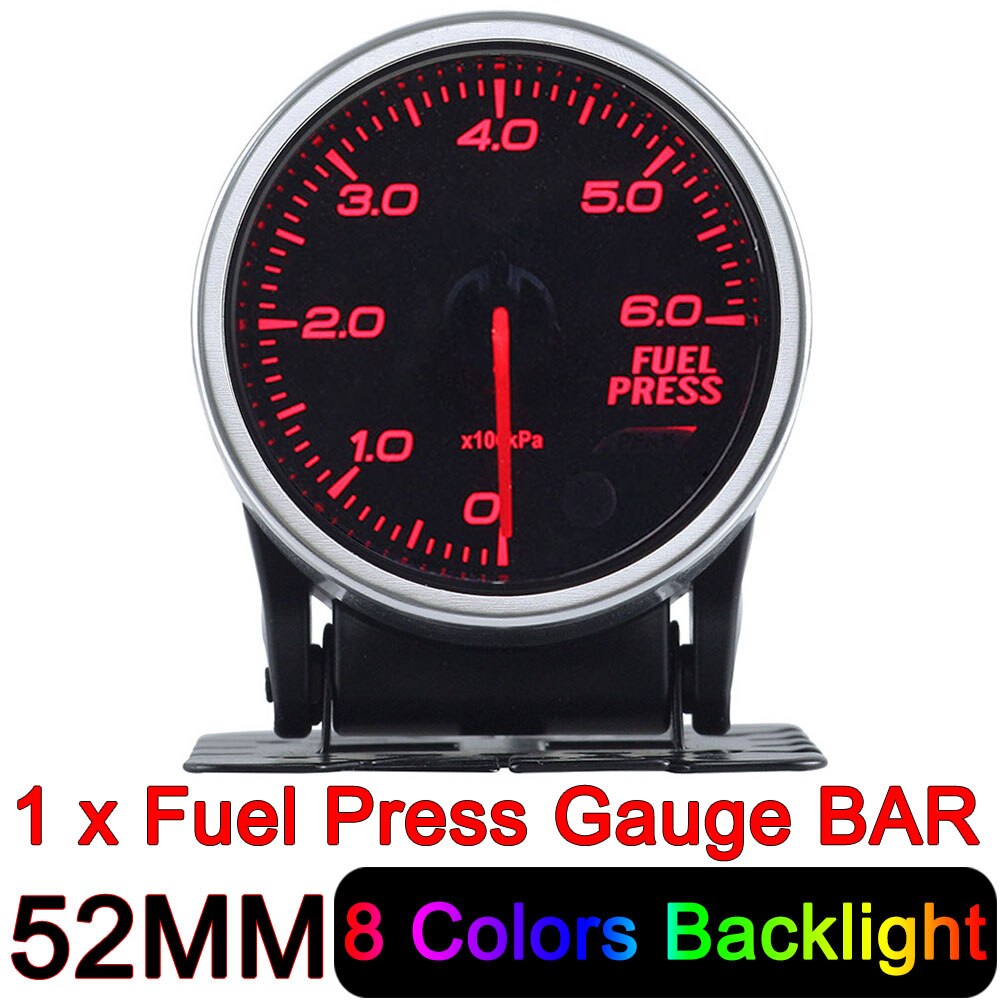 HD 2&quot; 52mm 8 Color LED Car Air Fuel Ratio Gauge Auto Bar Turbo Boost Gauge Meter Oil Water Temp Gauge Voltmeter EGT Tachometer: Fuel Press bar