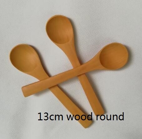 (50 Stuks) 9Cm 13Cm 15Cm Houten Lepels Honing Lepel Baby Lepels Bamboe Lepels: 13cm wood round