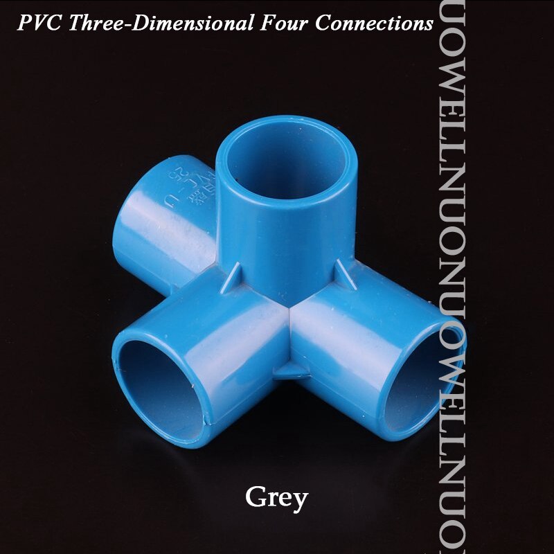 10Pcs 20 25 32 40mm Four Way PVC Pipe Connector Garden Irrigation Watering Tube Distributed Joints DIY Wardrobe Tent Fittings: 20mm / Blue