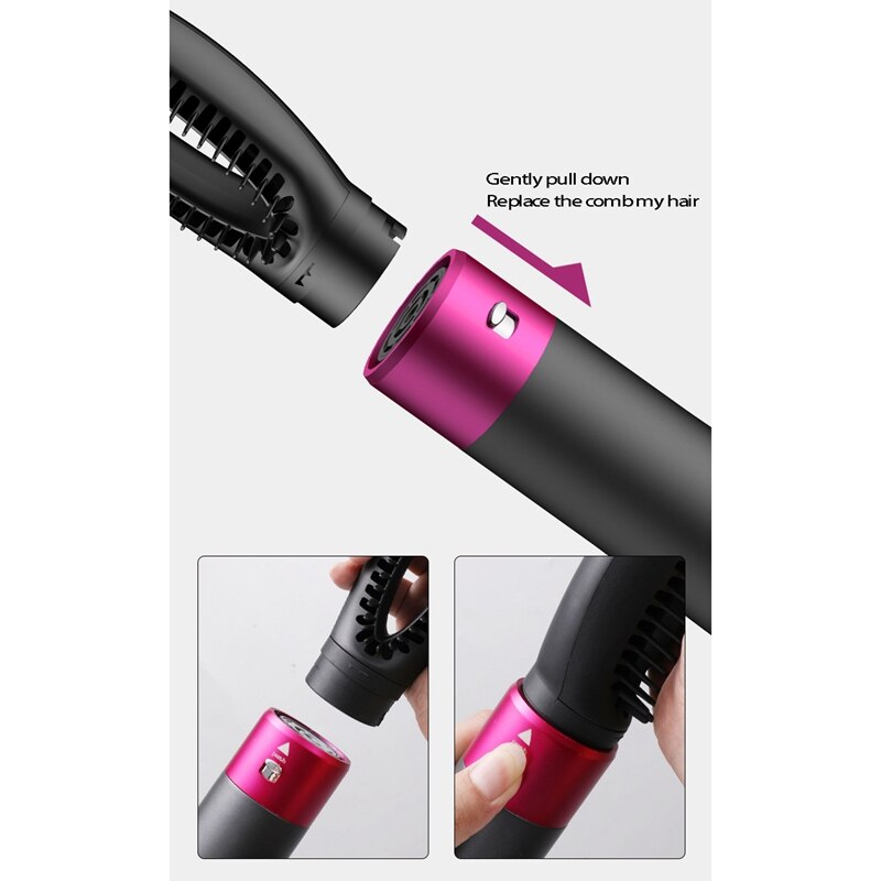 5 In 1 Haar Krultang Roterende Een Stap Föhn Stijltang Kam Curling Borstel Föhn Styling