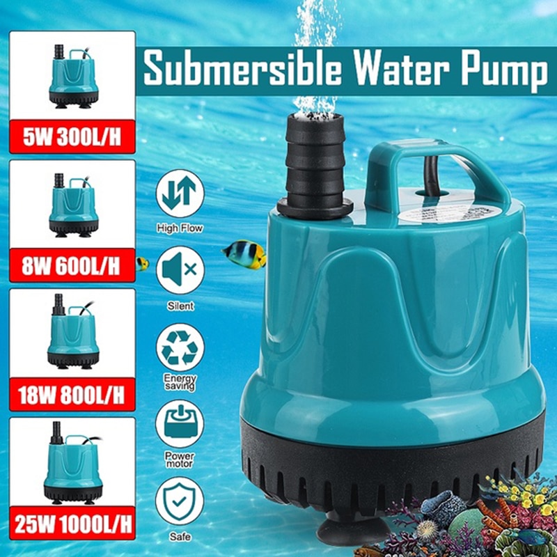 Til springvand hydroponiske systemer 1pc mini mikro nedsænkelig vandpumpe 220v 300/600/800/1000l/ timers støjsvage motorpumper