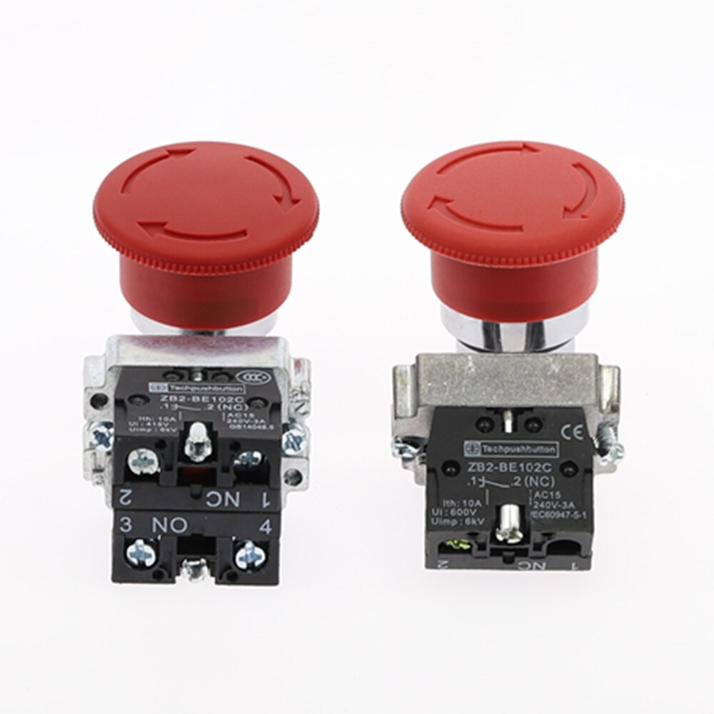XB2 Red Mushroom Head Emergency Stop Button Switch 22mm 10A/415V XB2-542 XB2-545