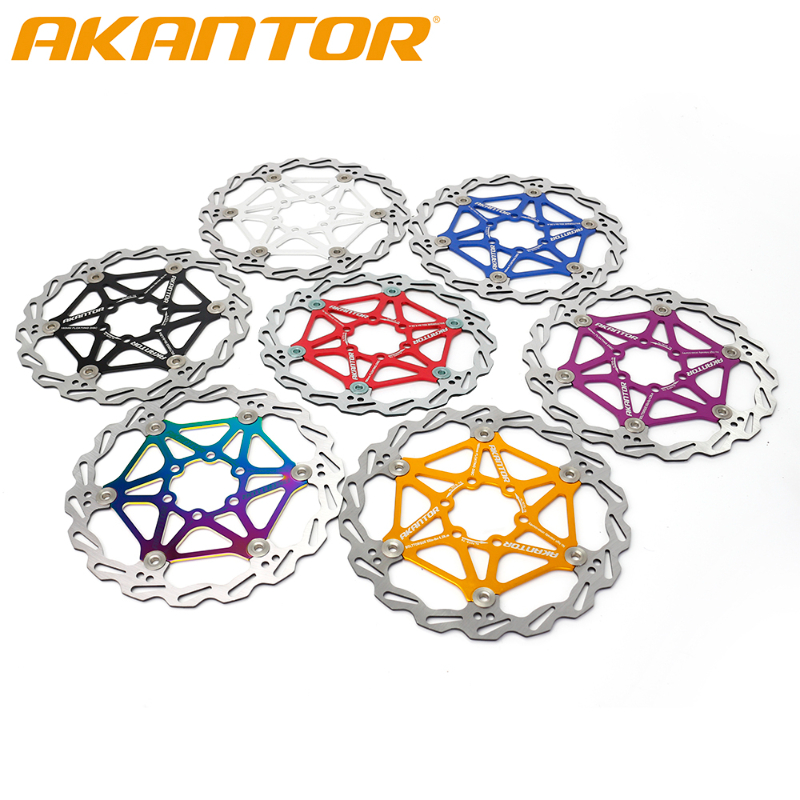 AKANTOR-Rotos de freno de refrigeración para bicicletas, bicicletas de carretera Mtb, acero inoxidable ultralig, rotor flotante, 160 mm, 180 mm, 203 mm