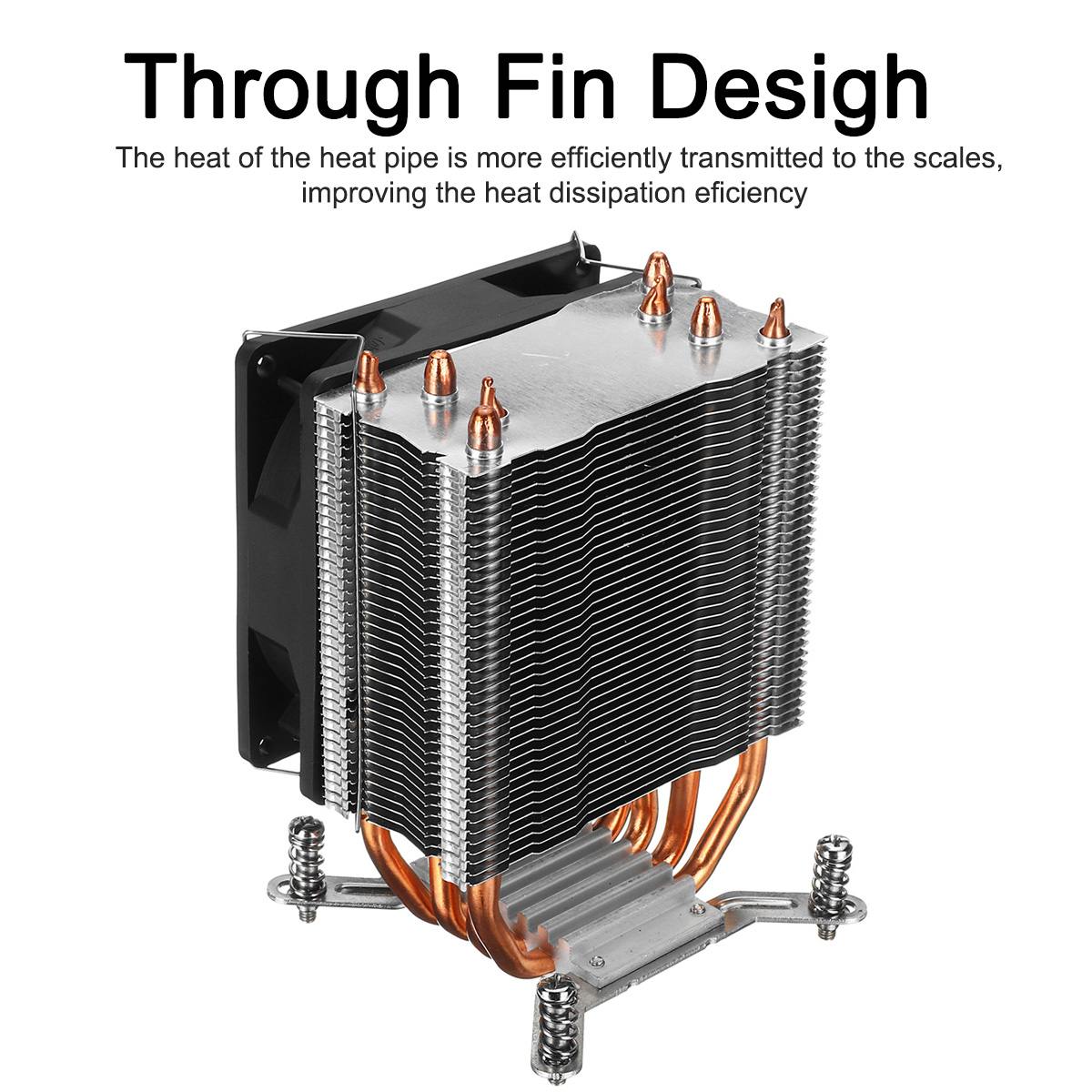4 Copper Heatpipe CPU Cooler for Aurora Light Cooling Fan 90mm with RGB for Intel LGA CPU Cooler Heatsink Radiator