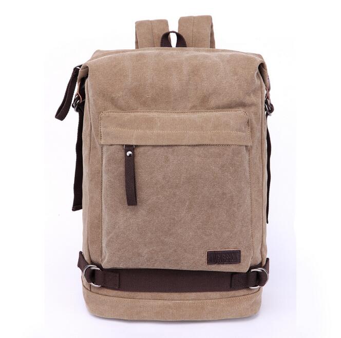 070717 mannen casual canvas rugzak dubbele schoudertas