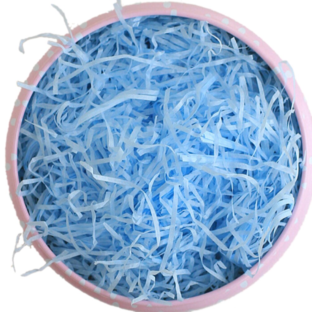 100g/Pack Shredded Tissue Paper For Bags Wedding boxes Hamper Baker Filler Packaging Craft Paper DIY Material: sky blue