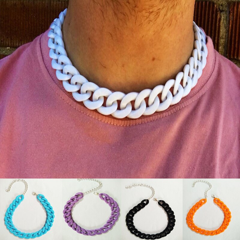 Neue Acryl Einstellbare Kette Halskette für Frauen/Männer Böhmischen Halsband dick Halskette Colar Schmuck