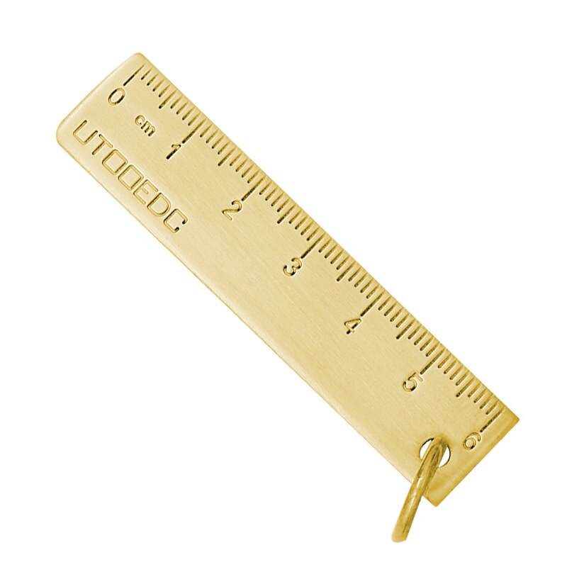 Mohamm 1 Stuk Goud Messing Handige Rechte Liniaal Voor Diy Projecten Tekening Meten Tool Schoolbenodigdheden: Default Title