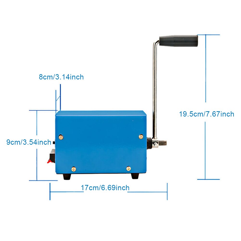 Cargador de dinamo portátil de alta potencia, generador USB de manivela manual de emergencia