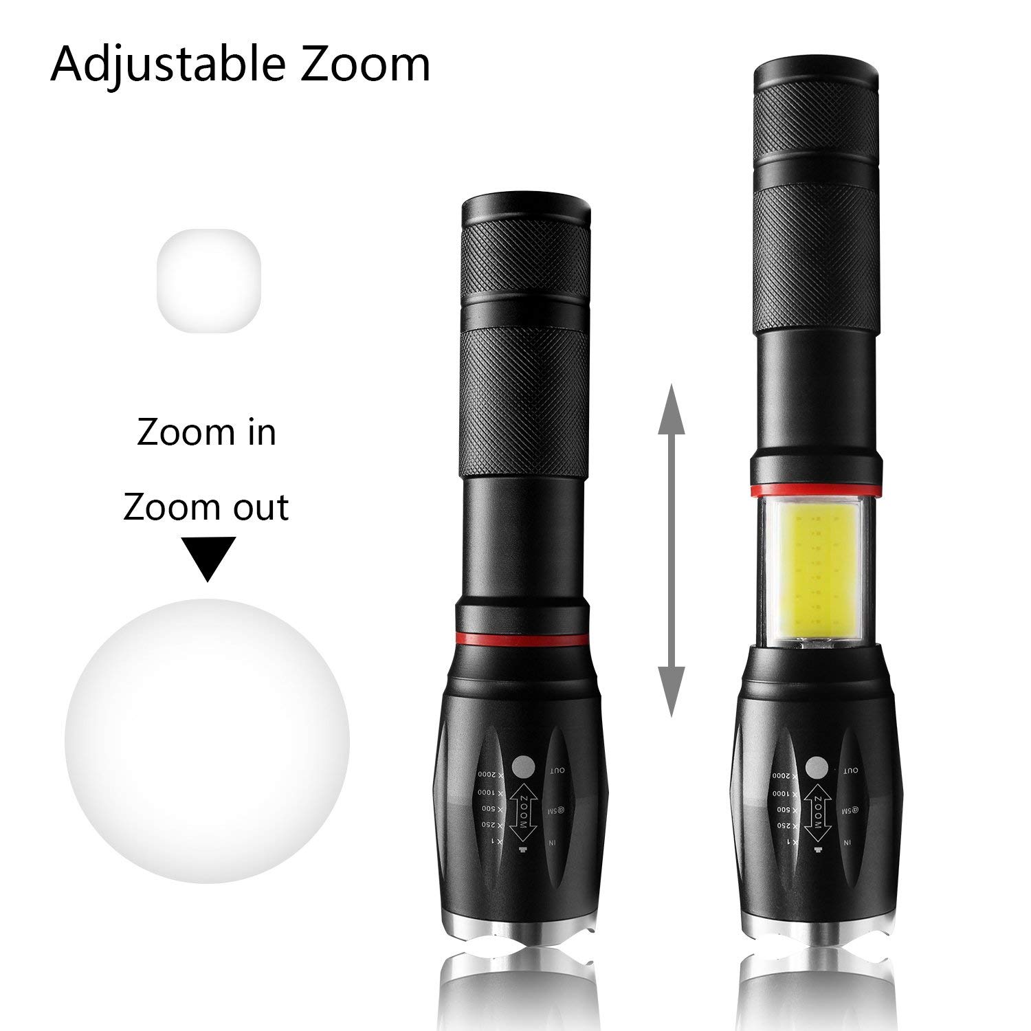 8000 Lumen LED Taktische Taschenlampe T6 + Kolben Laterne Magnetische 6-Modi Wasserdichte Taschenlampe für Notfall mit 18650 batterie ladegerät