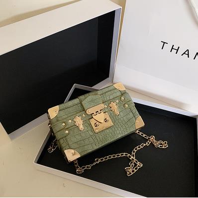 pierre modèle boîte Style femmes sacs à main et sacs à main pochette en cuir épaule chaîne sac femme sac à bandoulière Bolsas: Vert clair