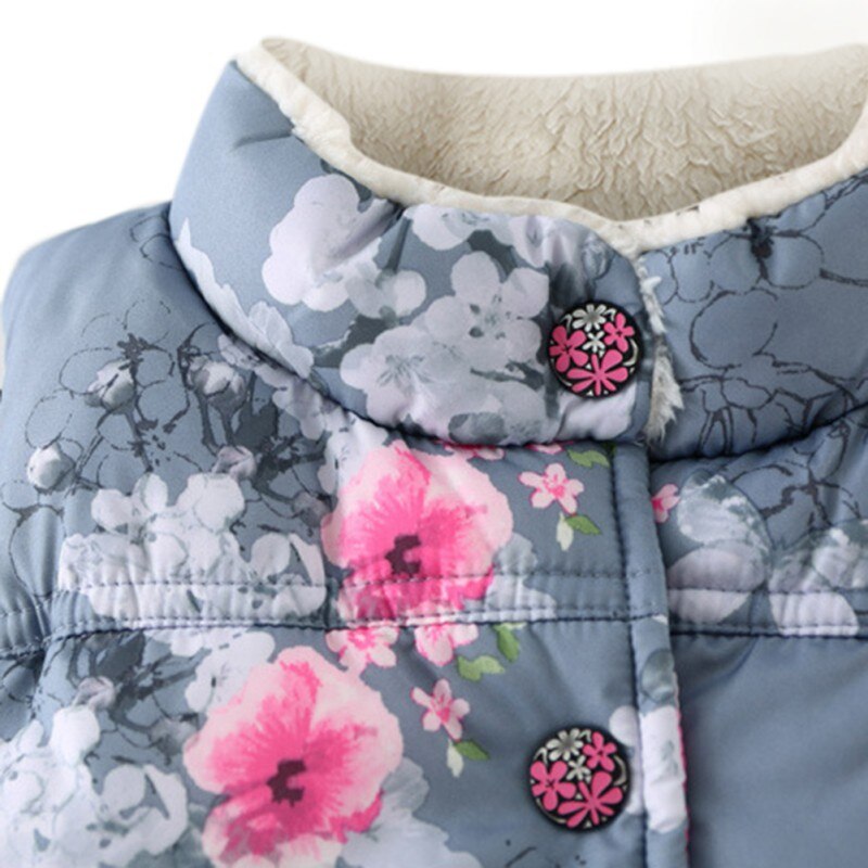 Efterårs børnefrakke blomstret streetwear vintervestjakker babyovertøj