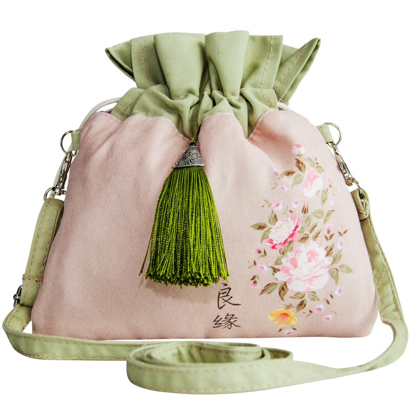 Crossbody Tas Antieke Tas Vrouwelijke Schoudertas Mobiele Telefoon Zak Chinese Karakter Afdrukken Vrouwelijke Schoudertas