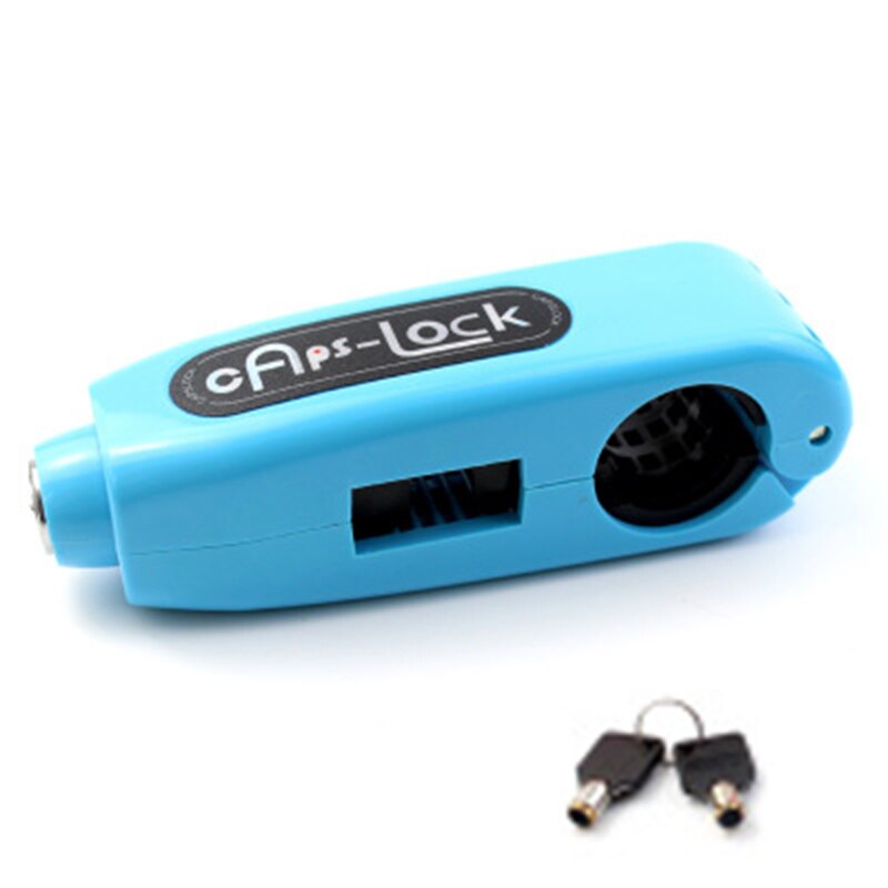 Universal motorcykellås scooter styr säkerhetslås söm broms gasreglage stöldskydd säkerhet mini lås: Blå