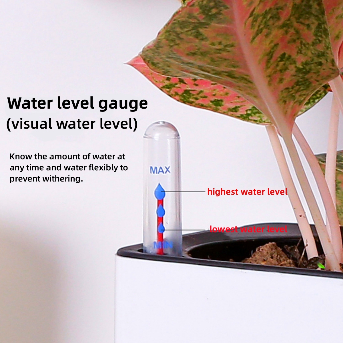 Indicateur de niveau d'eau pour plantes d'intérieur, compteur de plantes hydroponiques, bouée, rappel de pénurie d'eau, prise d'affichage, outils de jauge d'humidité en pot