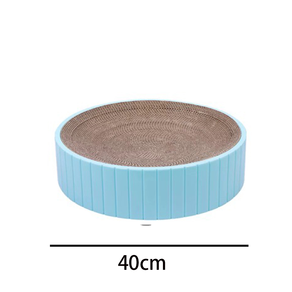 Round Cat Scratcher Grinding Claws Cardboard Corrugated Paper Wear Resistant Scratcher Pad Relaxing Cat Bed Supplies: big blue