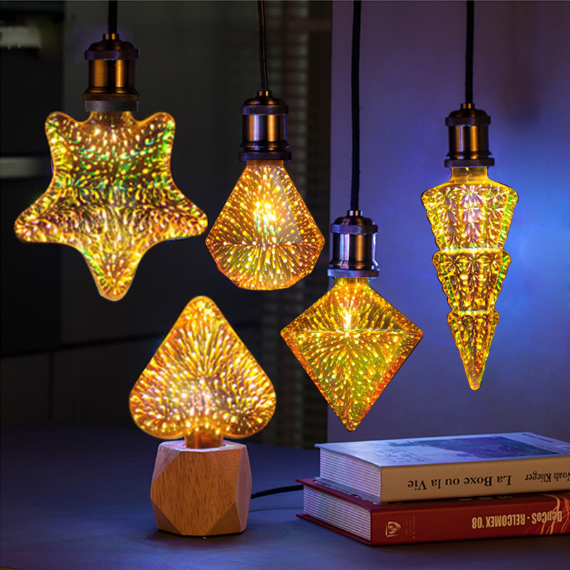 3D Vuurwerk Lamp 3D Edison Led Kleurrijke Creatieve Decoratie Web Celebrity Kleur Vuurwerk E27