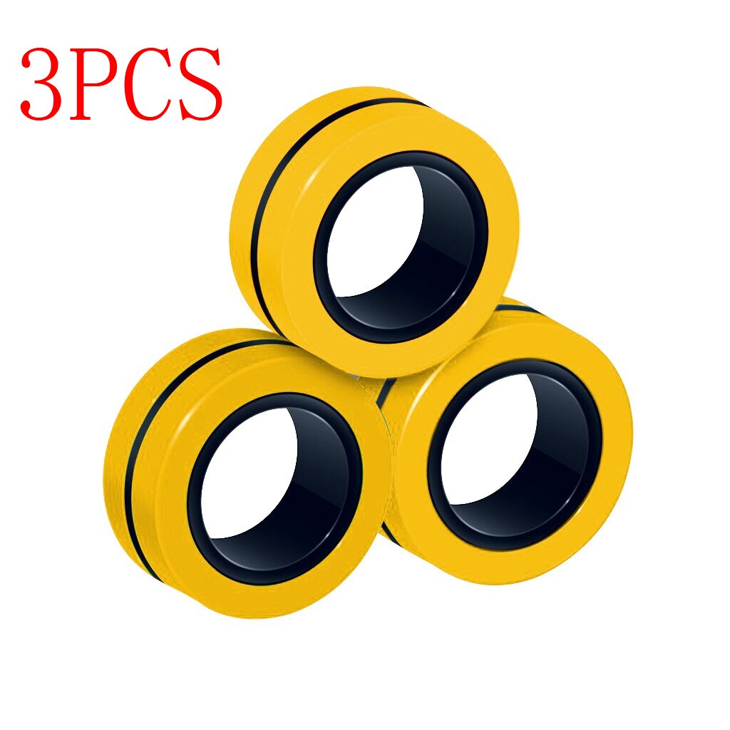Stress Relief Magnetic Ringe Zappeln Spielzeug für Angst Anti-Stress Roller Fingertip Spielzeug Erwachsene Kinder Finger Spinner Magie Ringe: L
