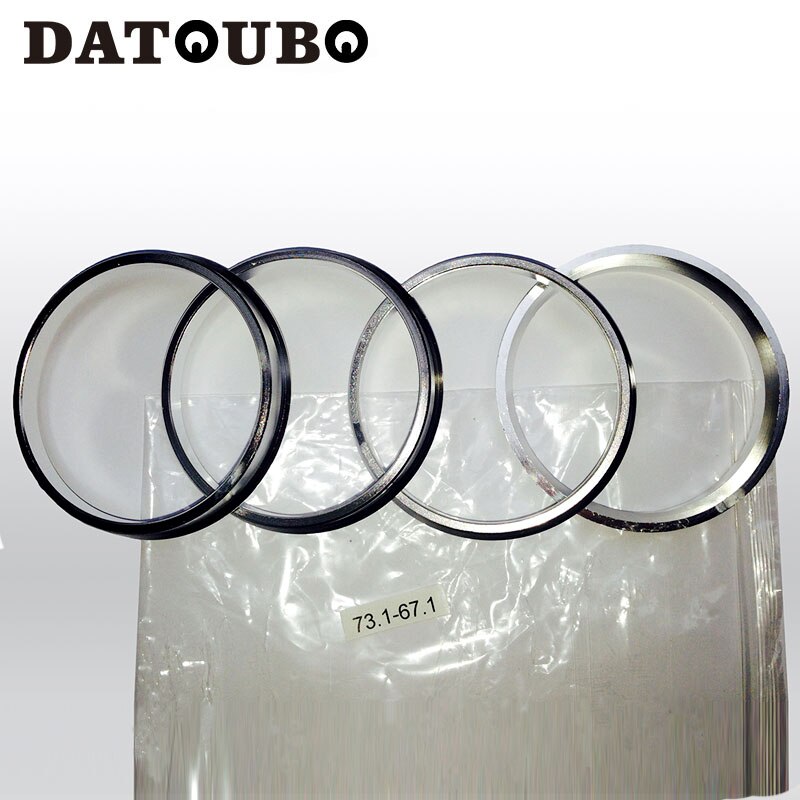 DATOUBO 4 stks/partijen, Zilver Aluminium materiaal auto wiel 73.1mm-67.1mm hub centric ringen, auto accessoires. Retail prijs.