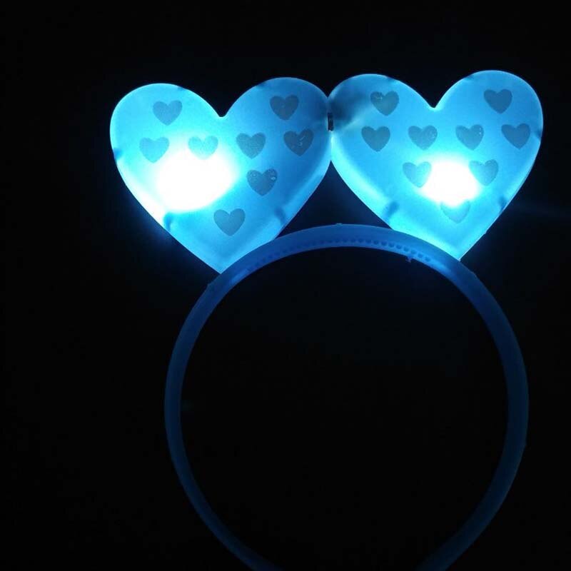 1 pièces LED clignotant coeur bandeau lumière lumineuse bandeau femmes fille bandeau chapeaux noël mariage lueur fête approvisionnement