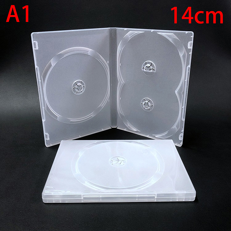 1pc plástico único/duplo/3/4 peças discos cd jogo caso capa engrossado cd dvd disco caixa de armazenamento protetora organizador: Cinza claro