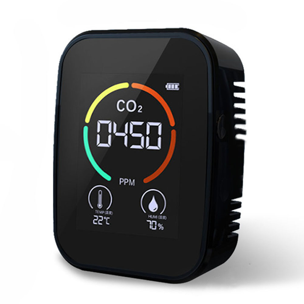 Multifunctional 5in1/3IN1 CO2 Meter Digital Temperature Humidity Tester Air Monitor Carbon Dioxide TVOC HCHO Detector: Black 3 in 1