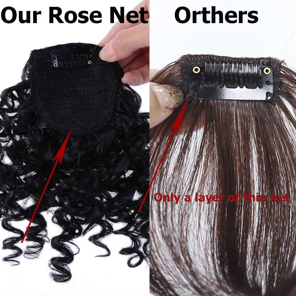 Kinky krøllet clips i pandehår paryk falske hårextensions naturligt hår pandehår syntetiske hårstykker til kvinder