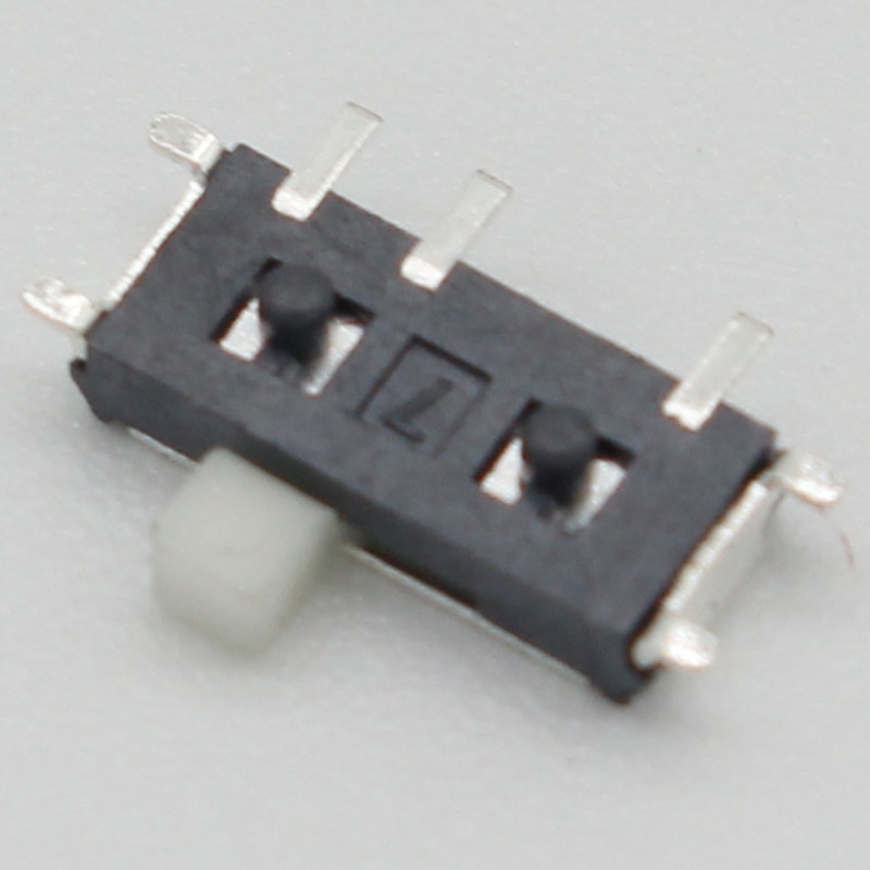 20 stk. 7- polet mini-glidekontakt til-fra 2- position mikro-skiftekontakt 1 p 2t h = 1.5mm miniature vandret glidekontakt smd