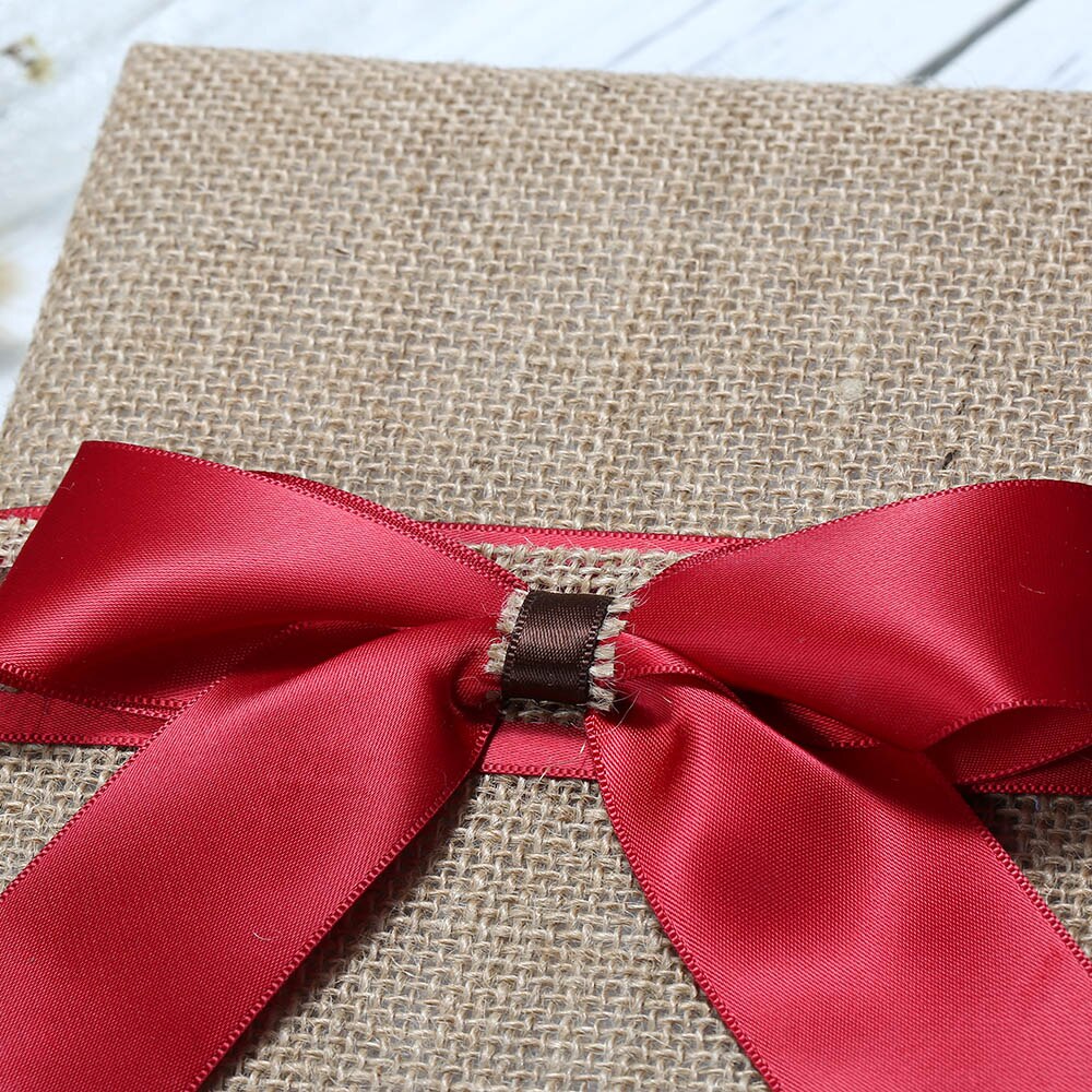 Wedding Guest Book and Pen Set Holder Burlap Decoration Rustic Wedding Ceremony