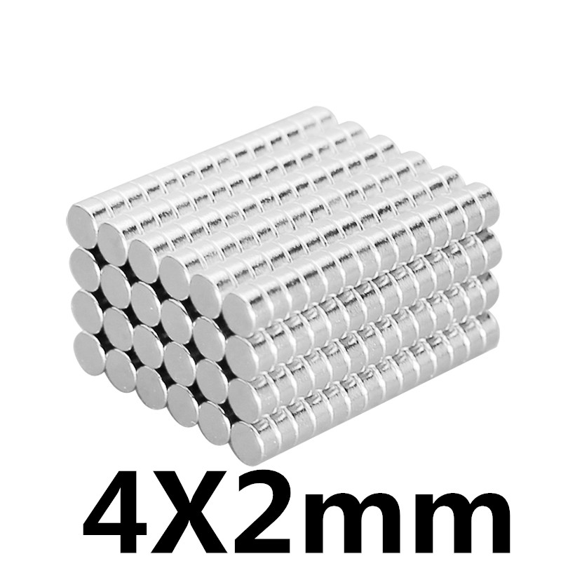 100Pcs 4x2 Neodymium Magneet 4mm x 2mm N35 NdFeB Permanente Kleine Ronde Super Krachtige Sterke magnetische Magneten Disc