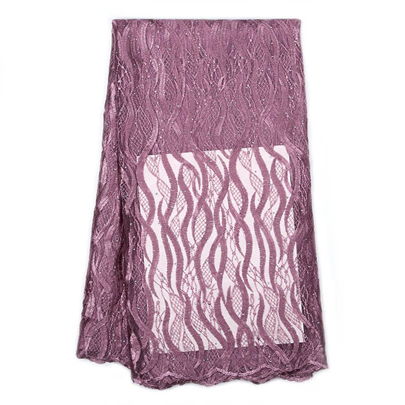 Tissu nigérian en dentelle française, robe de soirée en dentelle africaine, , réception de mariage, dernier de: VIOLET