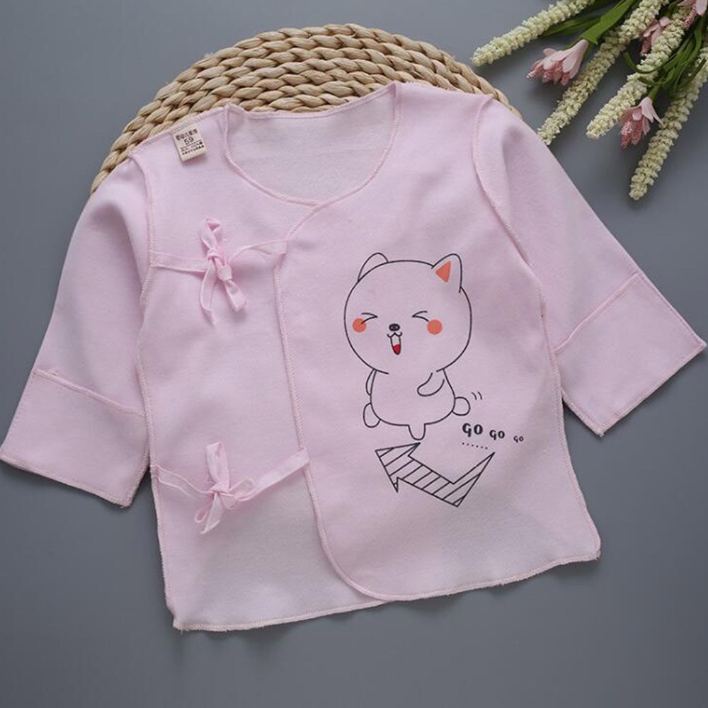 AmyaBaby Cotton Newborn Baby Girl Boy Tops Long Sleeve Cartoon Cute Baby Clothes Born Tshirts: pink