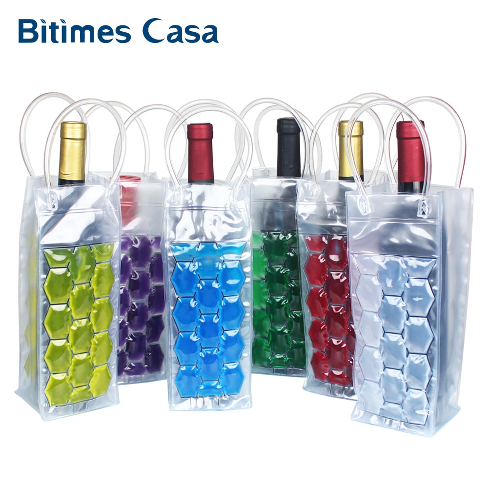 Rapid Ice Wine Cooler PVC Beer Cooler Bag Outdoors Ice Gel Bag Picnic CoolSacks Wine Cooler Chillers Freez Bag Bottle Cooler