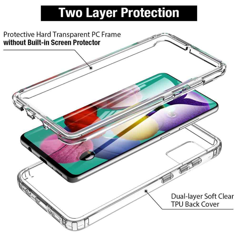 Custodia trasparente per Samsung galassia S20 S10 più ultra A51 A71 5G 4G custodia protettiva antiurto in cristallo trasparente di lusso per S10e A21s