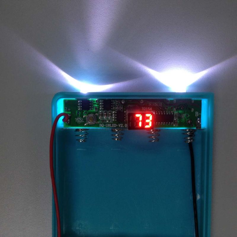 Caja de batería con 2 puertos USB, caja de Banco de energía con entrada tipo C, 8x18650, soporte DIY, pantalla LED