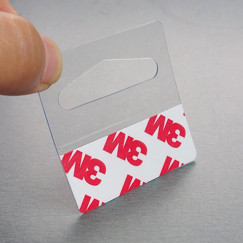 Plastic Pvc Pet Hang Opknoping Tab Haken Op Merchandise Pakket Box Tas Hangers Peghooks Display J-haak Zelfklevende stijl 400 Pcs