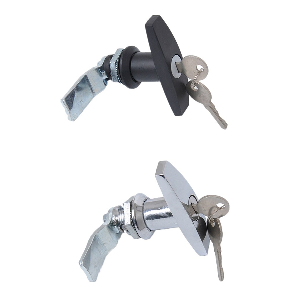 2 Set Turn T-Handvat Slot Met Sleutels Vervanging Voor Trailer Caravan Toolbox Verdeelkast Truck Rv