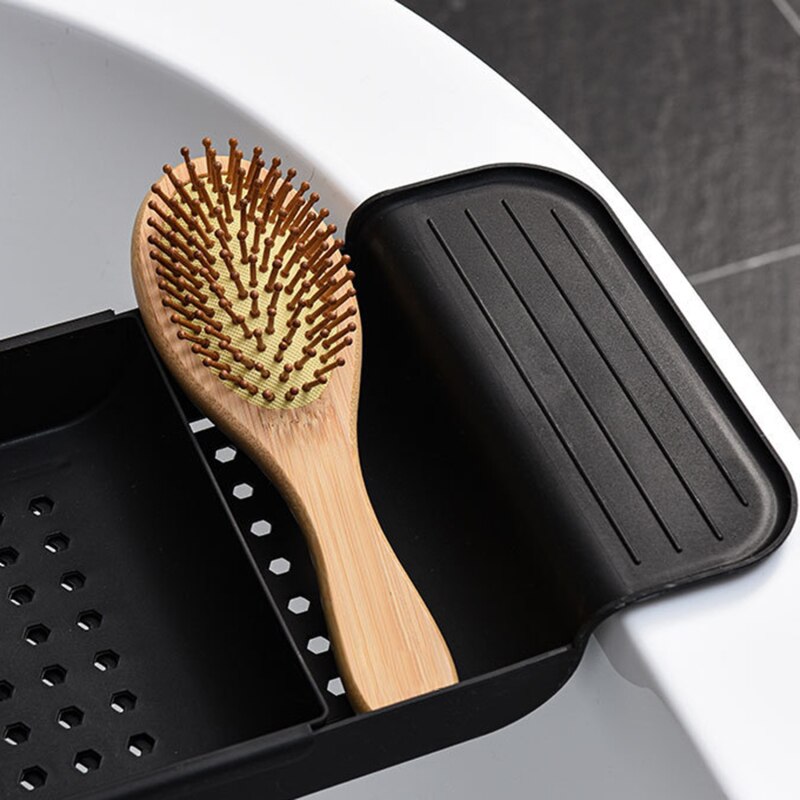 Portaoggetti per vasca da bagno a scomparsa multifunzione vassoio per vasca scaffale per vasca utensili da bagno scaffale per asciugamani supporto per scarico lavello da cucina