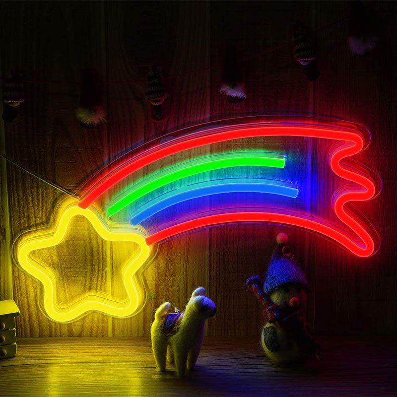 BIG SIZE Led Neon Night Sign Rainbow Neon Light Signs Wall USB Operated Butterfly Lamp Neon Lights for Room Bedroom Decor
