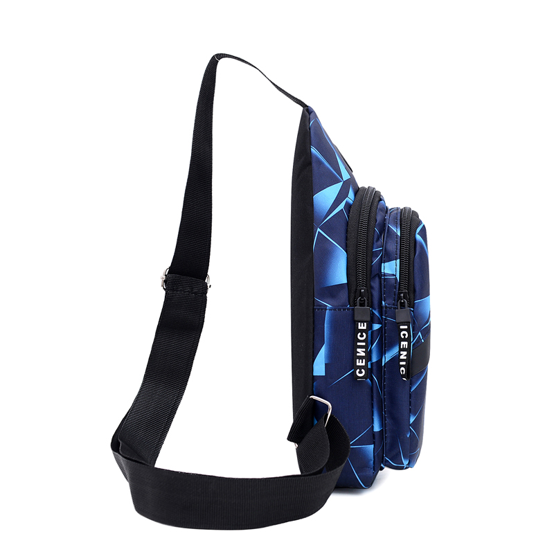 Sacs de poitrine pour hommes imprimé géométrique tissu Oxford sac à bandoulière décontracté sport voyage sacs à bandoulière de poitrine en plein air