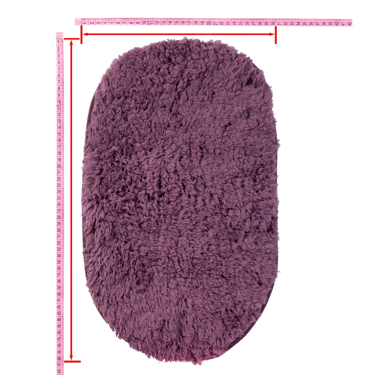 30 x 50/40 x 60cm plys tæpper dejlige lyserøde ovale tæpper stue soveværelse dør gulvmåtte blød varm skridsikker polyester tæppe hjemmeområde: 30 x 50cm / H