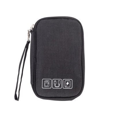 Charger Cable Travel Accessories Digital Bag Shockproof Electronic Power Bank Gadgets Pouch Organizer Earphone USB Storage Bag: Black