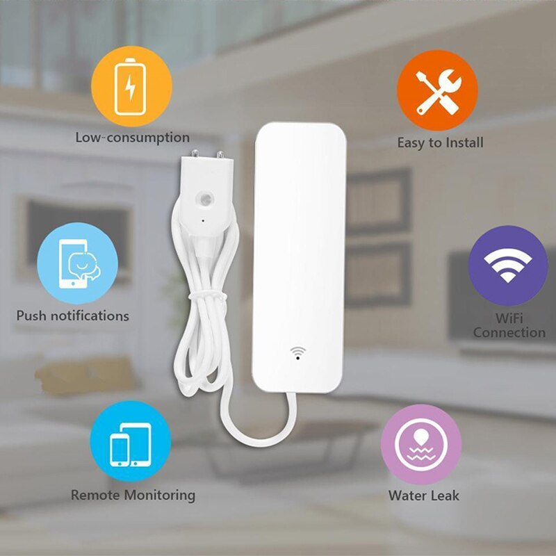 Tuya Smart Water leak Sensor WiFi Water level Sensor Water Leak Detector SmartLife App Remote Control Home Security Alarm System
