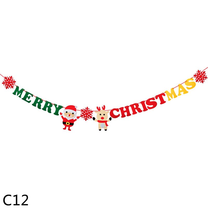 1pc guirlandes de bannières joyeux noël, bricolage, artisanat en papier, lettres multi-styles, décoration florale pour la maison, décoration suspendue de noël: C12