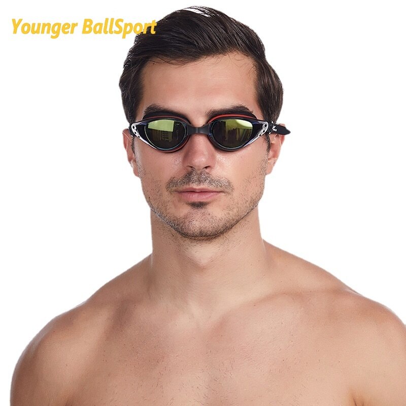Lunettes de natation professionnelles pour myopie, avec bouchons d&#39;oreille, pince-nez, galvanoplastie, Silicone étanche